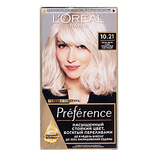 Изображение товара Loreal Paris Стойкая краска для волос Preference 10.21 Стокгольм светло-светло русый перламутровый освет 1 шт