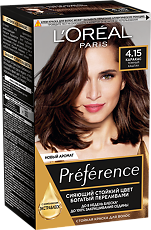 Купить Loreal Paris Стойкая краска для волос Preference 4.15 Каракас глубокий каштан 1 шт цена