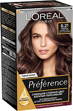 Купить Loreal Paris Стойкая краска для волос Preference 6.21 Риволи перламутровый светло-каштановый 1 шт цена