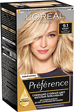 Изображение товара Loreal Paris Стойкая краска для волос Preference 9.1 Викинг очень светло-русый пепельный 1 шт