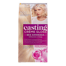 Купить Loreal Краска-уход для волос без аммиака Casting Creme Gloss 10.21 Светло-светло русый перламутровый 1 шт цена