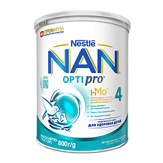 Купить NAN 4 Optipro Детское молочко c олигосахаридами 2`FL и пробиотиками для детей с 18 мес 800 г 1 шт цена