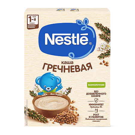 Изображение товара Nestle Каша гречневая безмолочная с бифидобактериями с витаминами и минералами с 4 мес 200 г 1 шт