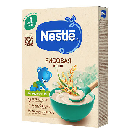 Nestle Каша рисовая безмолочная с бифидобактериями с витаминами и минералами с 4 мес 200 г 1 шт