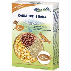 Купить Fleur Alpine Органик Каша три злака с 6 мес. 175 г 1 шт цена