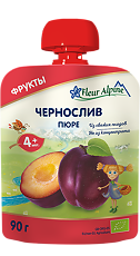 Купить Fleur Alpine Органик Пюре чернослив с 4 мес. пауч 90 г 1 шт цена