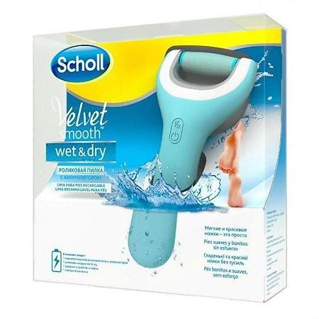 Пилка Scholl Velvet Smooth Wet&Dry электрическая роликовая водонепроницемая для стоп 1 шт