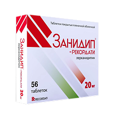 Купить Занидип-Рекордати таблетки покрыт.плен.об. 20 мг 56 шт цена