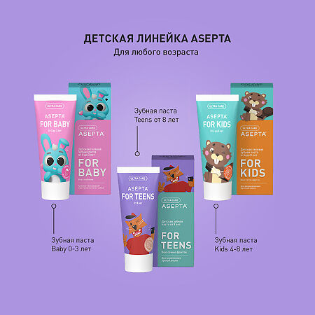 Асепта Teens детская зубная паста укрепление эмали от 8 лет 50 мл 1 шт