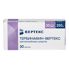 Купить Тербинафин-Вертекс таблетки 250 мг 30 шт цена