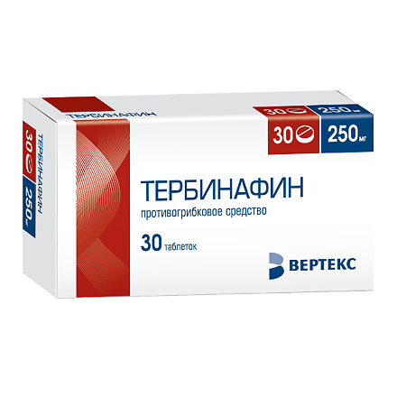 Тербинафин-Вертекс, таблетки 250 мг 30 шт