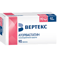 Купить Аторвастатин-Вертекс таблетки покрыт.плен.об. 10 мг 90 шт цена