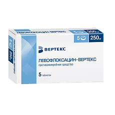 Купить Левофлоксацин-Вертекс таблетки покрыт.плен.об. 250 мг 5 шт цена