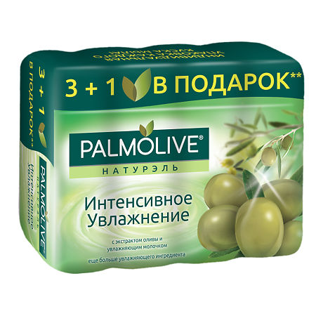Palmolive Мыло Интенсивное Увлажнение с экстрактом оливы и увлажняющим молочком 90 г 4 шт