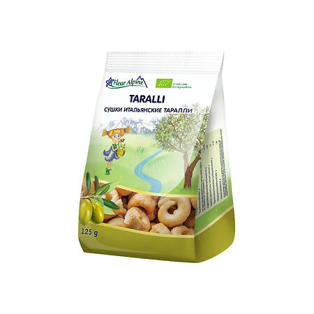 Fleur Alpine Органик Сушки итальянские Таралли на оливковом масле 125 г 1 шт