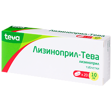 Изображение товара Лизиноприл-Тева таблетки 10 мг 20 шт