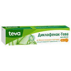 Изображение товара Диклофенак-Тева гель для наружного применения 1 % 40 г 1 шт
