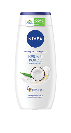 Nivea Гель-уход для душа Крем и Кокос с маслом жожоба 250 мл 1 шт