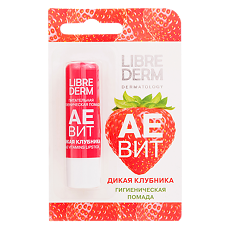 Купить Либридерм (Librederm) Аевит Помада для губ гигиеническая питательная клубника 4 г 1 шт цена