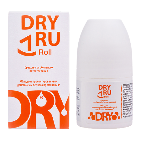 Изображение товара Драй ру (DRY RU) Ролл Средство от обильного потоотделения с пролонгированным действием 50 мл 1 шт