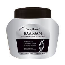 Купить Compliment Бальзам кератиновое восстановление для окрашеных волос 500 мл 1 шт цена