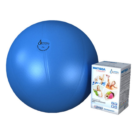 Мяч медицинский для реабилитации Фитбол Стандарт 750 мм ПВХ голубой 1 шт
