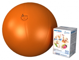 Мяч медицинский для реабилитации Фитбол Стандарт 750 мм ПВХ оранжевый, 1 шт