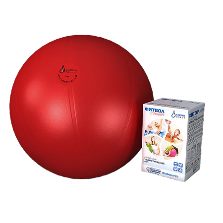 Мяч медицинский для реабилитации Фитбол Стандарт 650 мм ПВХ красный 1 шт