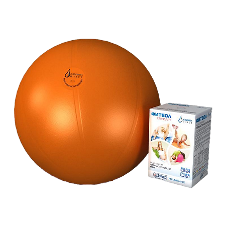 Мяч медицинский для реабилитации Фитбол Стандарт 450 мм ПВХ оранжевый, 1 шт