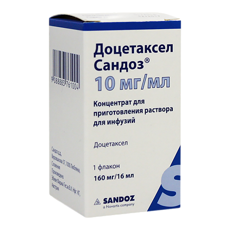Доцетаксел Сандоз концентрат д/приг раствора для инфузий 10 мг/мл 16 мл фл 1 шт