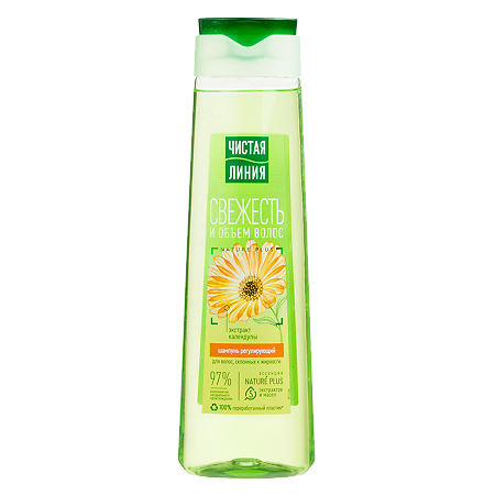 Изображение товара Чистая Линия шампунь для волос склонных к жирности регулирующий на отваре целебных трав с экстрактом шалфея, календулы и тысячелистника 400 мл 1 шт