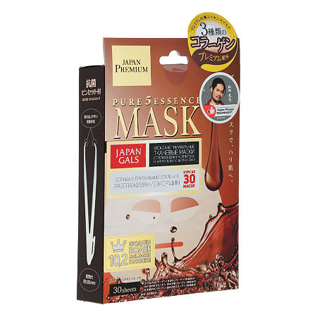 Japan Gals Premium маска для лица с тремя видами коллагена 30 шт