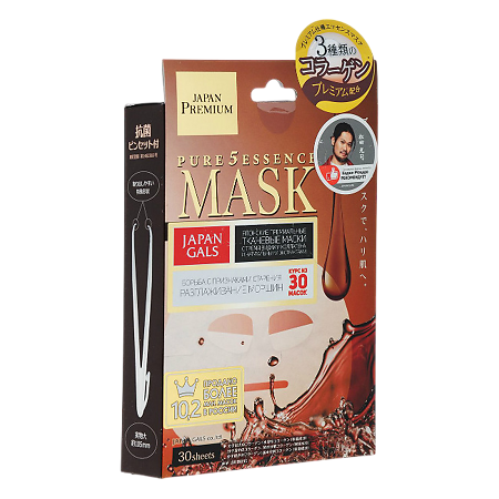 Изображение товара Japan Gals Premium маска для лица с тремя видами коллагена 30 шт