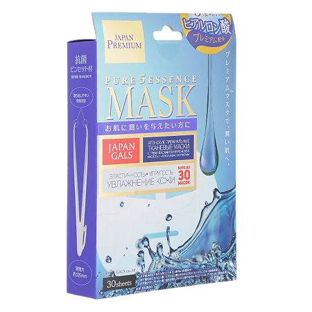 Изображение товара Japan Gals Premium маска для лица с тремя видами гиалуроновой кислоты 30 шт