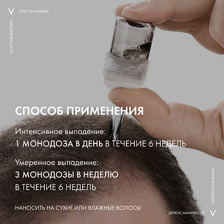Vichy Dercos Aminexil Intensiv 5 Средство против выпадения волос для мужчин ампулы 21 шт