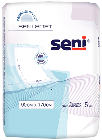 Seni Soft простыни (пеленки)  90х170см с крылышками 5 шт