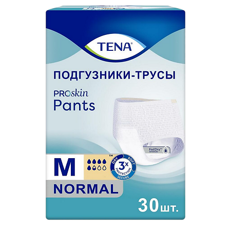 Tena Pants Normal подгузники для взрослых (трусы) р.M (80-110 см) 30 шт
