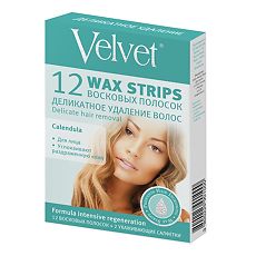 Купить Velvet Восковые полоски для лица Деликатное удаление волос 12 шт цена