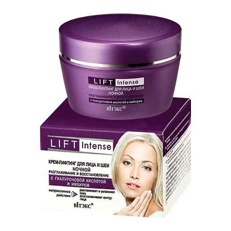 Изображение товара Vitex Lift Intense Крем-лифтинг для лица ночной разглаживающий и восстанавливающий с гиалуроновой кислотой и имбирем 45 мл 1 шт