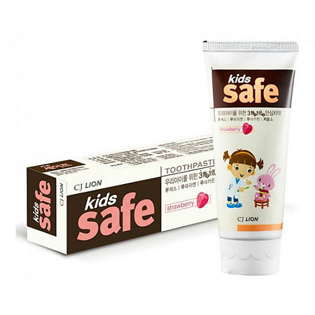 Lion Kids safe детская зубная паста со вкусом клубники 3-12 лет 90 г 1 шт