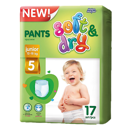 Изображение товара Трусики-подгузники Helen Harper Soft & Dry джуниор 12-18 кг 17 шт