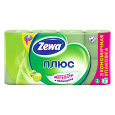 Изображение товара Бумага туалетная Zewa Плюс двухслойная с ароматом яблока 8 шт