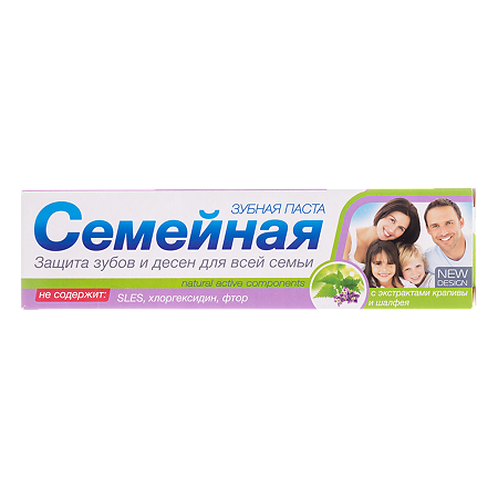 Зубная паста Семейная крапива-шалфей 124 г 1 шт