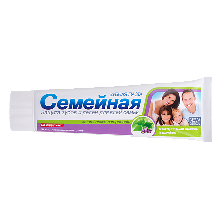 Зубная паста Семейная крапива-шалфей 124 г 1 шт