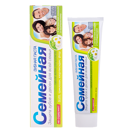 Зубная паста Семейная ромашка-тысячелистник 130 г 1 шт