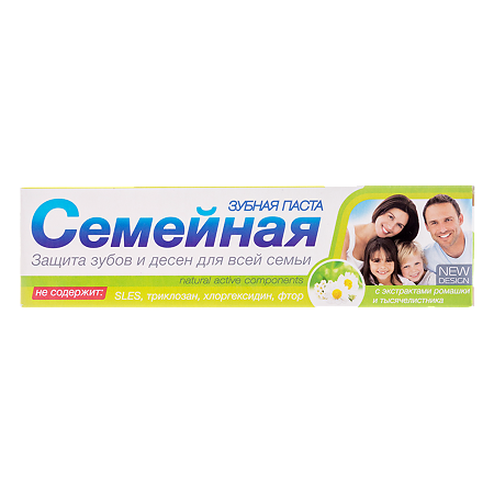 Зубная паста Семейная ромашка-тысячелистник 130 г 1 шт