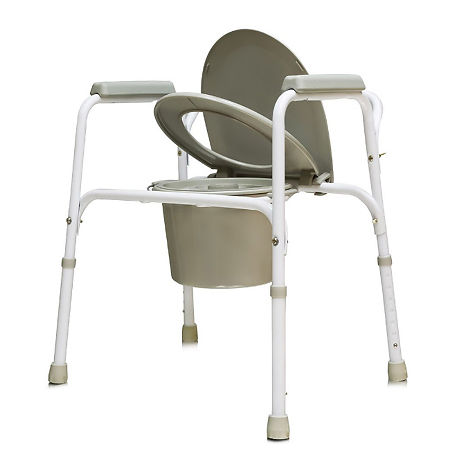 Кресло-туалет Amrus AMCB6803 стальное со спинкой регулируемое по высоте 1 шт