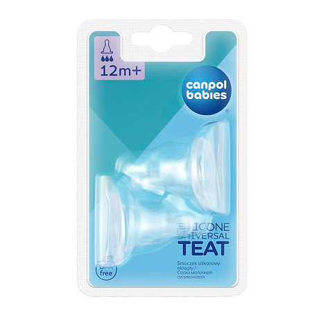Изображение товара Универсальная антиколиковая силиконовая соска быстрого потока Canpol 2 шт