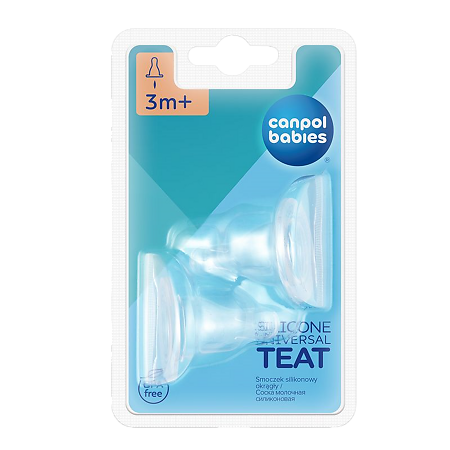 Canpol Соска универсальная антиколиковая силикон переменный поток 2 шт