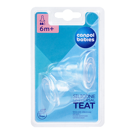 Canpol Соска универсальная антиколиковая силикон средний поток 2 шт